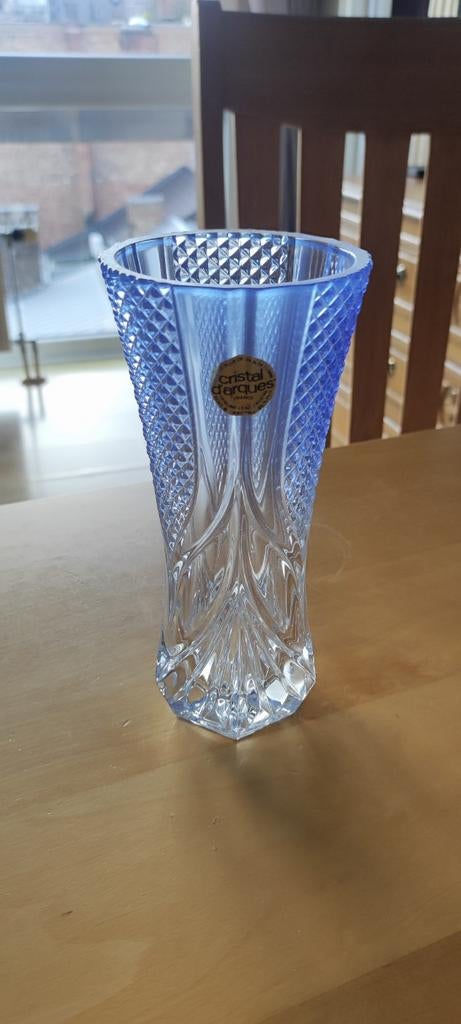 Joli vase bleu cristal d Arques, Antiquités & Art, Enlèvement