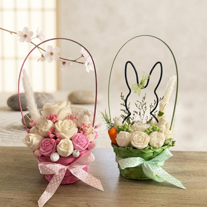 Bougies Bio dans un Panier de Pâques, Diversen, Pasen, Nieuw, Ophalen of Verzenden