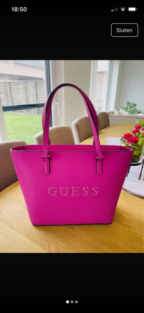 Handtas guess roze, Ophalen of Verzenden, Zo goed als nieuw, Roze, Handtas