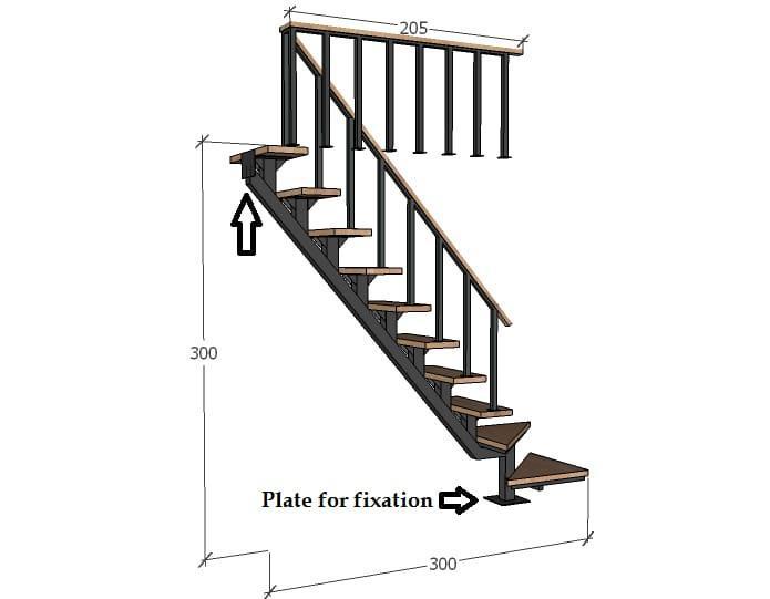2 ESCALIERS METAL ET BOIS ( TECK ), Bricolage & Construction, Échelles & Escaliers, Comme neuf, Escalier, 2 à 4 mètres, Enlèvement ou Envoi