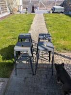 4 metalen barkrukken in gebruikte staat, Huis en Inrichting, Barkrukken, Ophalen