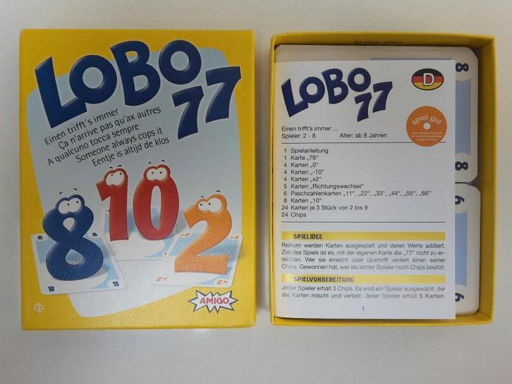 Nieuw spel Lobo 77, 2-8 spelers, 8+, Amigo, + 1 gratis promo, Hobby en Vrije tijd, Gezelschapsspellen | Kaartspellen, Nieuw, Ophalen of Verzenden