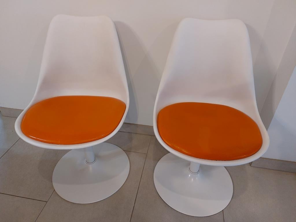 4 kuipstoelen, Ophalen, Overige materialen, Wit, Zo goed als nieuw