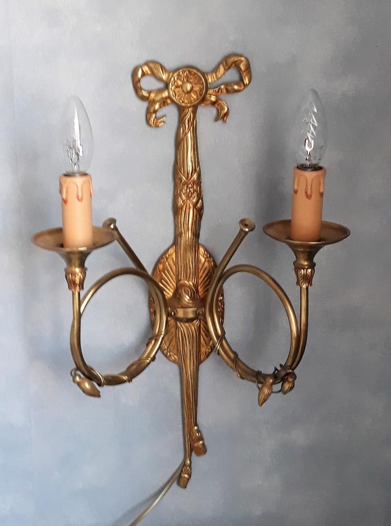 wandlamp empire stijl brons klassiek, Ophalen of Verzenden