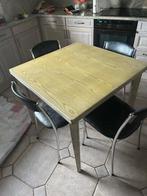 keukentafel + 4 stoelen, Huis en Inrichting, Ophalen, Gebruikt, 50 tot 100 cm, Vierkant