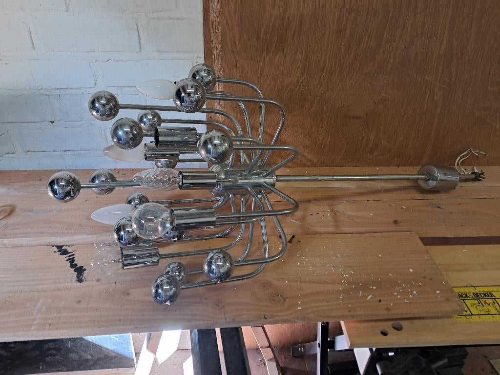 Sputnik Boulanger hanglamp 9 lichtpunten.16.bollen, Antiek en Kunst, Antiek | Verlichting, Ophalen of Verzenden