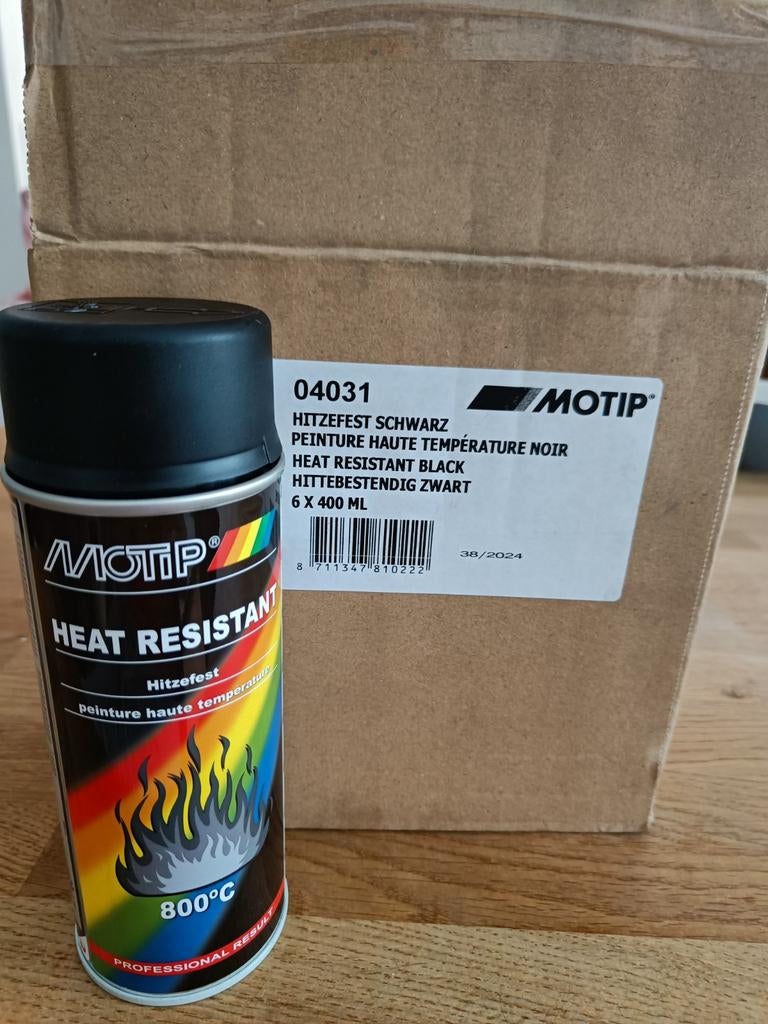 6x 400ml Hittebestendige zwarte spuitlak, Doe-het-zelf en Bouw, Ophalen, Zwart, Nieuw, Lak