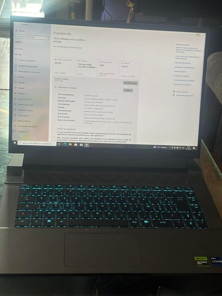 Dell G16 7630 - i9-13900HX |
RTX 4070 | 32Go RAM | 4To
SSD, Enlèvement ou Envoi, 16 pouces, Gaming, SSD