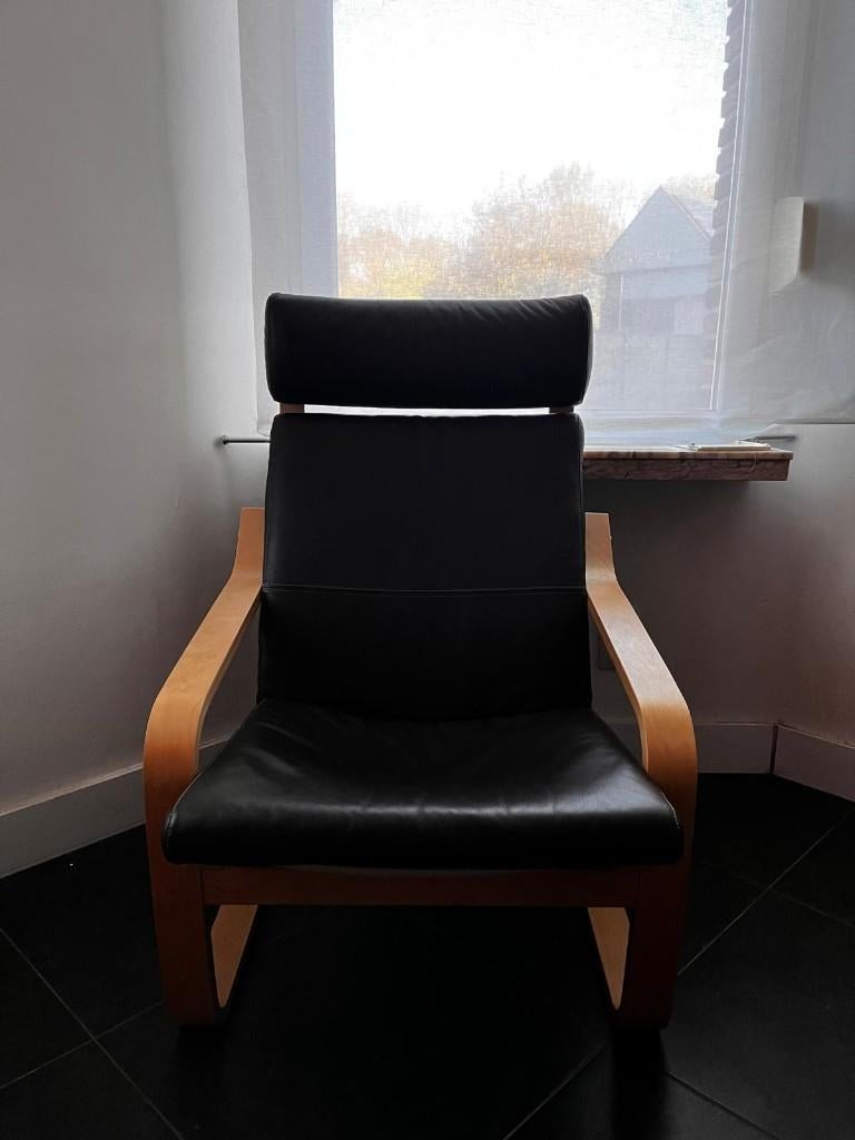 Relax zetel met voetenbank - leer, Ophalen, Gebruikt, Eenpersoons, Leer