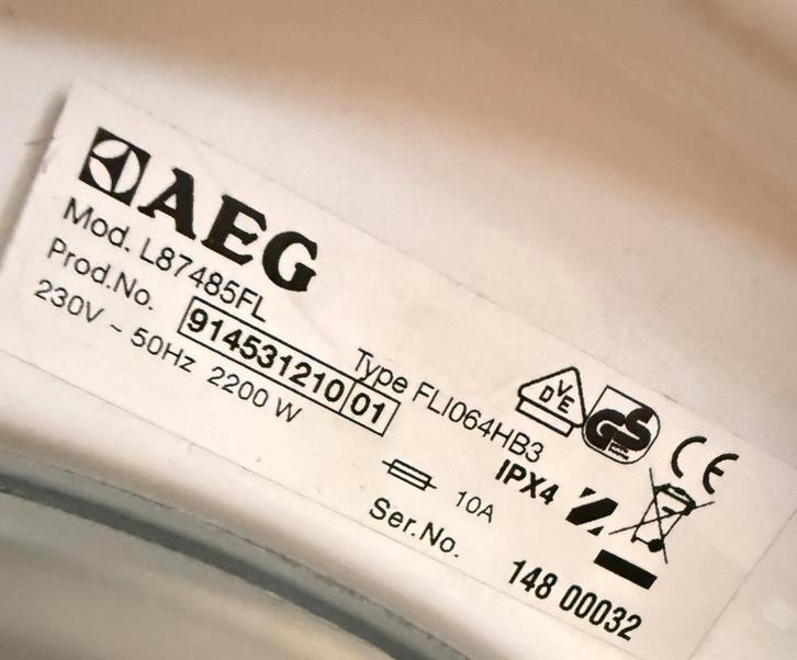 Machine à laver AEG L87485FL à vendre, Electroménager, Lave-linge, Utilisé, Chargeur frontal, 6 à 8 kg, 85 à 90 cm, 1200 à 1600 tours