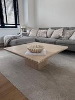 Vintage travertin salontafel 90x90cm, Ophalen, Overige materialen, Gebruikt, 50 tot 100 cm
