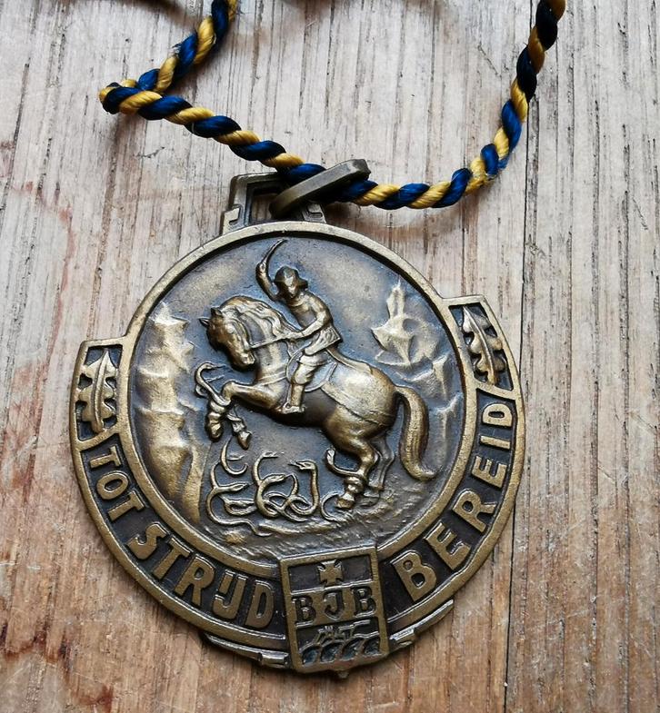 Vintage herinneringsmedaille BJB Ruitertornooi Egem 1957, Timbres & Monnaies, Pièces & Médailles, Bronze, Enlèvement ou Envoi