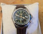 Seiko Alpinist - Groen Auto Saffier - als nieuw ook ruil, Seiko, Leer, Staal, Polshorloge
