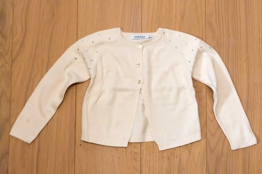 Ecru cardigan Filou&Friends, maat 5 jaar, Kinderen en Baby's, Gebruikt, Meisje, Trui of Vest, Ophalen of Verzenden