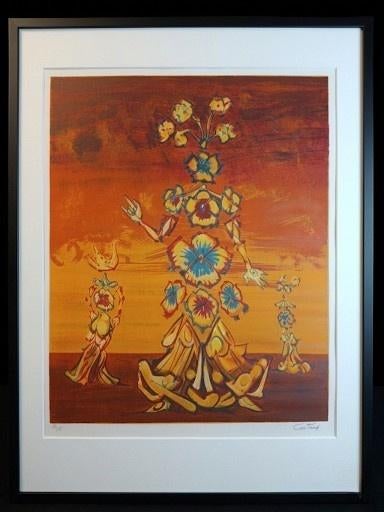 Lucien COUTAUD - Les Dames Fleurs, 18/145, signé à la main., Enlèvement ou Envoi