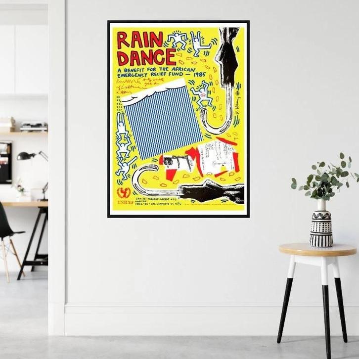 Rain Dance - UNICEF Warhol Lichtenstein Haring Basquiat Ono, Collections, Posters & Affiches, Neuf, Autres sujets/thèmes, A1 jusqu'à A3