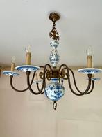 Kroonluchter Delft/porselein - koper, Enlèvement, Utilisé, Autres matériaux, Delft