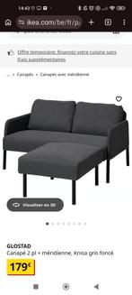 Canapé Glostad neuf avec pouf, Enlèvement