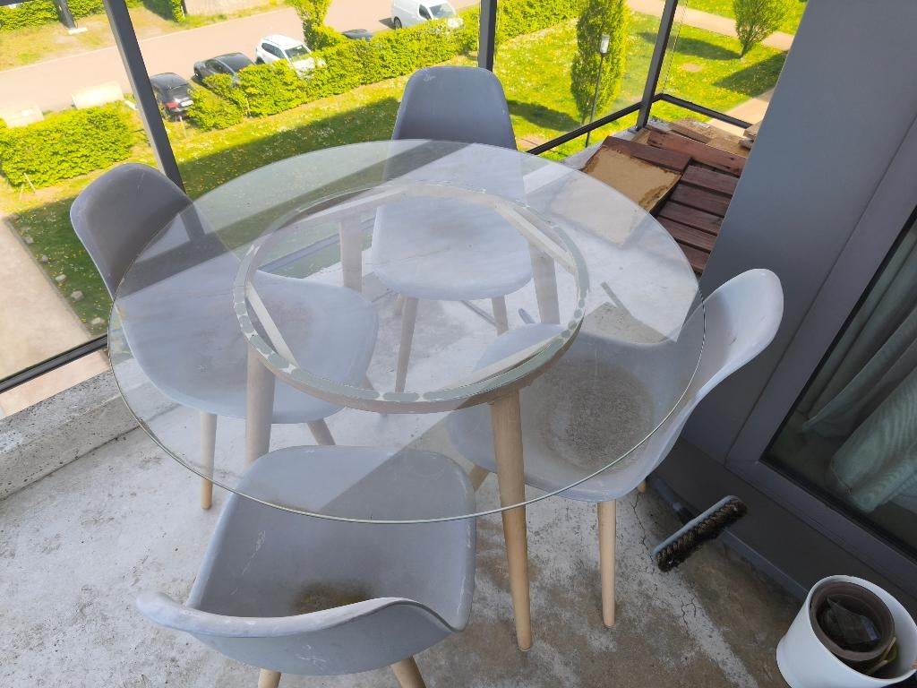 Tuintafel met stoelen, Enlèvement, Rond