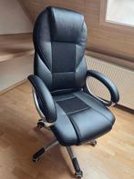 Bureaustoel zwart leer, Ophalen, Zwart, Zo goed als nieuw, Bureaustoel