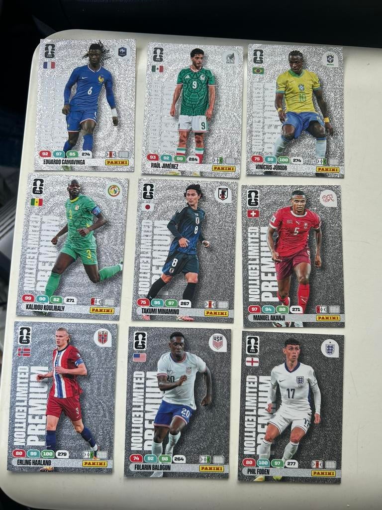 Panini fifa 365 World cup 2026 Set van 9 premium limited ed, Ophalen of Verzenden, Nieuw, Meerdere plaatjes