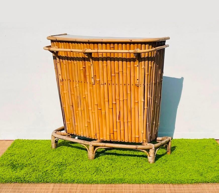 Bar Tiki bambou  ~ Vintage 50s ~ Comptoir, Maison & Meubles, Dénudé, Utilisé, Enlèvement ou Envoi