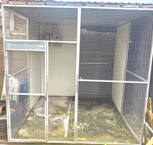 STEVIGE ALU BUITEN VOLIERE, Dieren en Toebehoren, Vogels | Hokken en Kooien, Zo goed als nieuw, Volière, Aluminium, Ophalen