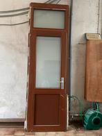 Houten achterdeur met glas, Doe-het-zelf en Bouw, Ophalen, Gebruikt, 80 tot 100 cm, 215 cm of meer