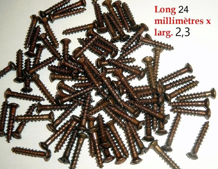 schroeven-massief koper bronzen-vis cuivre massif bronzé, Doe-het-zelf en Bouw, IJzerwaren en Bevestigingsmiddelen, Zo goed als nieuw