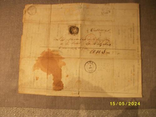 Oude brief met Leopold I nr.1 lijnstempel 73 Liège, Postzegels en Munten, Postzegels | Europa | België, Gestempeld, Frankeerzegel