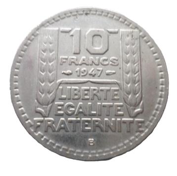 FRANCE. 10 francs Turin , petite tête -année 1947 B