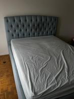 Boxspring 160 x200, Huis en Inrichting, Slaapkamer | Boxsprings, Ophalen, Blauw, Tweepersoons, Zo goed als nieuw
