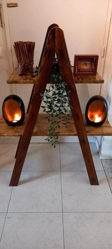 Nieuw handmade Oude rustieke decoratie-planten-boeken rek  beschikbaar voor biedingen
