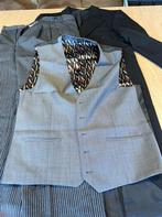 3-delig kostuum, wollen visgraatjasje, krijtstreepbroek, gri, Kleding | Heren, Ophalen of Verzenden, Zo goed als nieuw, Grijs