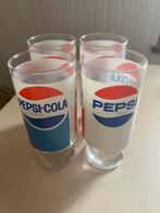 Set van 4 vintage glazen van Pepsi-Cola glaswerk, Verzamelen, Ophalen of Verzenden, Zo goed als nieuw, Frisdrankglas