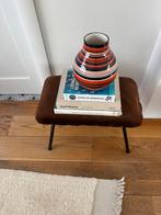 Tabouret vintage velours brun, Ophalen, Gebruikt