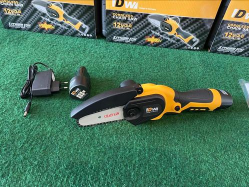 Nieuwe DW Germany mini kettingzaag met 2 accu’s, Tuin en Terras, Hand-tuingereedschap, Nieuw, Ophalen
