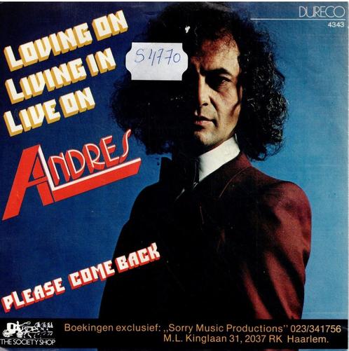 Vinyl, 7"   /   Andres – Loving On Living In Live On, CD & DVD, Vinyles | Autres Vinyles, Autres formats, Enlèvement ou Envoi