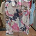 Blouse zijde print roze blauw Ermanno Scervino mt 38 (it 42), Maat 38/40 (M), Overige kleuren, Nieuw, Ophalen of Verzenden