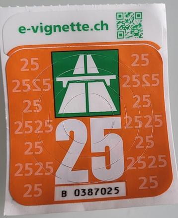 Vignette Suisse non utilisée non décollée beschikbaar voor biedingen