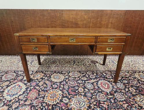 Klassiek Engels Eichholtz Military Desk Schrijftafel, Antiek en Kunst, Antiek | Kantoor en Zakelijk, Ophalen of Verzenden