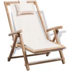 Ligstoel deckchair Jungalow bamboe met kussens - Puur natuur, Tuin en Terras, Ligbedden, Nieuw, Overige materialen, Verzenden