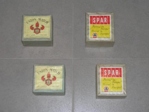 2 oude pakjes Union Match en SPAR luciferdoosjes, Verzamelen, Rookartikelen, Aanstekers en Luciferdoosjes, Luciferdoosjes of -merken