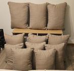 Set van 5 beige kussens, Ophalen, Gebruikt, Beige, Rechthoekig