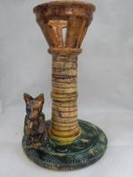 aardewerk Kandelaar met hond in vorm van een vuurtoren 24 cm, Antiek en Kunst, Ophalen of Verzenden