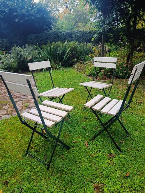 Vier vintage tuinstoeltjes, Tuin en Terras, Tuinstoelen, Ophalen