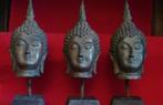 Bronzen Boeddha hoofdje op sokkel, Nieuw, Hindoe, Ophalen of Verzenden, Beeld(je)