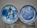 2 grote vintage keramieken wandborden delfts blauw voor 40 €, Antiek en Kunst, Ophalen