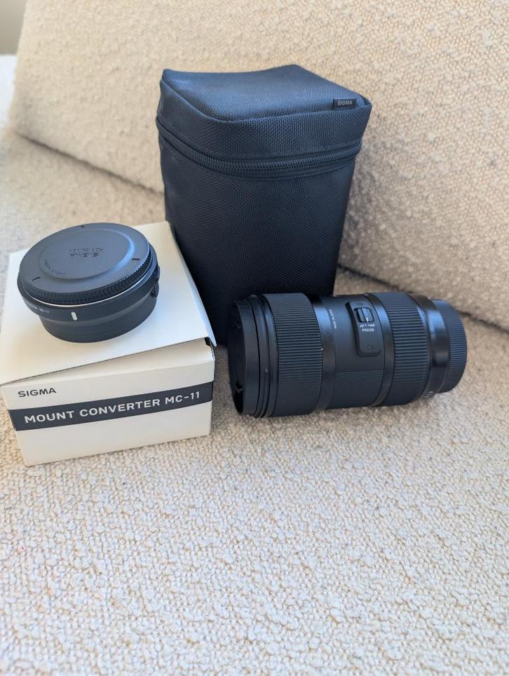 sigma 18-35mm F1.8 with MC-11 converter, Audio, Tv en Foto, Foto | Lenzen en Objectieven, Zo goed als nieuw, Groothoeklens, Zoom