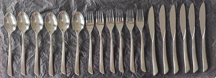 WMF Virginia Cromargan DUITSLAND 6 couverts, Huis en Inrichting, Keuken | Bestek, Gebruikt, Bestekset, Inox of Chroom, Ophalen of Verzenden